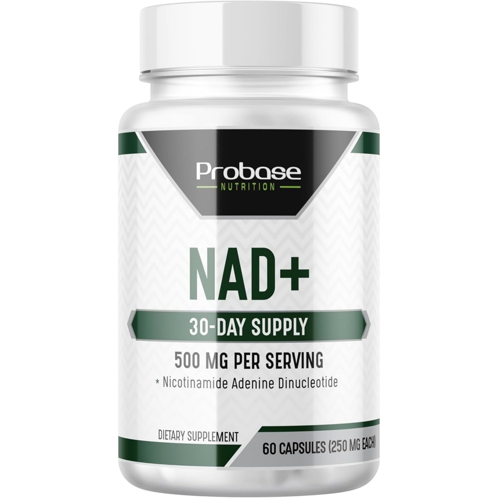 Probase Nutrition NAD Supplement 500mg High Potency 30 Day Supply NAD Maximizer Similar to Nicotinamide Riboside Vegan Non GMO Third Party Tested
