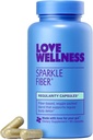 Love Wellness Sparkle Fiber ¦ Fiber Supplement with Digestive Enzymes TEN Greens Superfood Powder " Psyllium Husk Powder ← Promueve la Salud Gut para las Mujeres