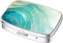 Nipichsha Pill Box, Small Pill Case for Purse & Pocket, Cute Travel Medicine Organizer, Portable Medicine Container Holder to Hold Vitamins, Medication, Fish Oil &amp; Supplements, Teal Marble
