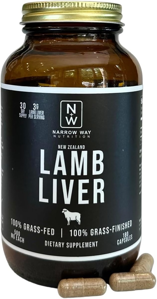 Regenerativamente criado en Nueva Zelanda (180 capsules), 100% Grass-Fed &amp; 100% Grass-Finished, 30 Day Supply a 6 Capsules Daily (Kosher Bovine Gelatin Capsules)
