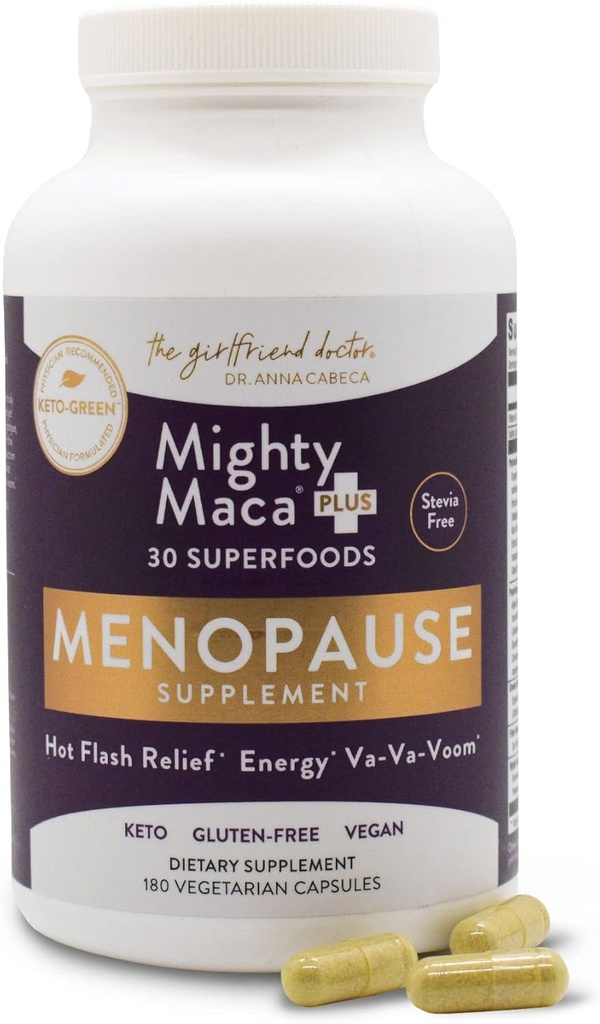 Menopause Support Capsules by Dr. Anna Cabeca – Suplemento de base vegetal con Maca, Ashwagandha y Adaptógenos para Mood, Energy &amp; Hormone Balance – 180 Capsules