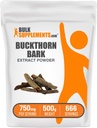 BulkSupplements.com Extract Powder de Barco de Buckthorn - Buckthorn Bark Powder, Suplemento Herbal - Vegan & Gluten Gratis, 750 mg por Serving, 500g (1.1 libras) (Pack of 1)