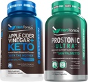 Herbtonics Apple Cider Vinegar Capsules Plus Keto BHB ← Fat Burner &amp; Weight Loss Suplemento para Hombres - Prostate Support Suplemento para la Salud de los Hombres ← con Saw Palmetto Beta Sitosterol