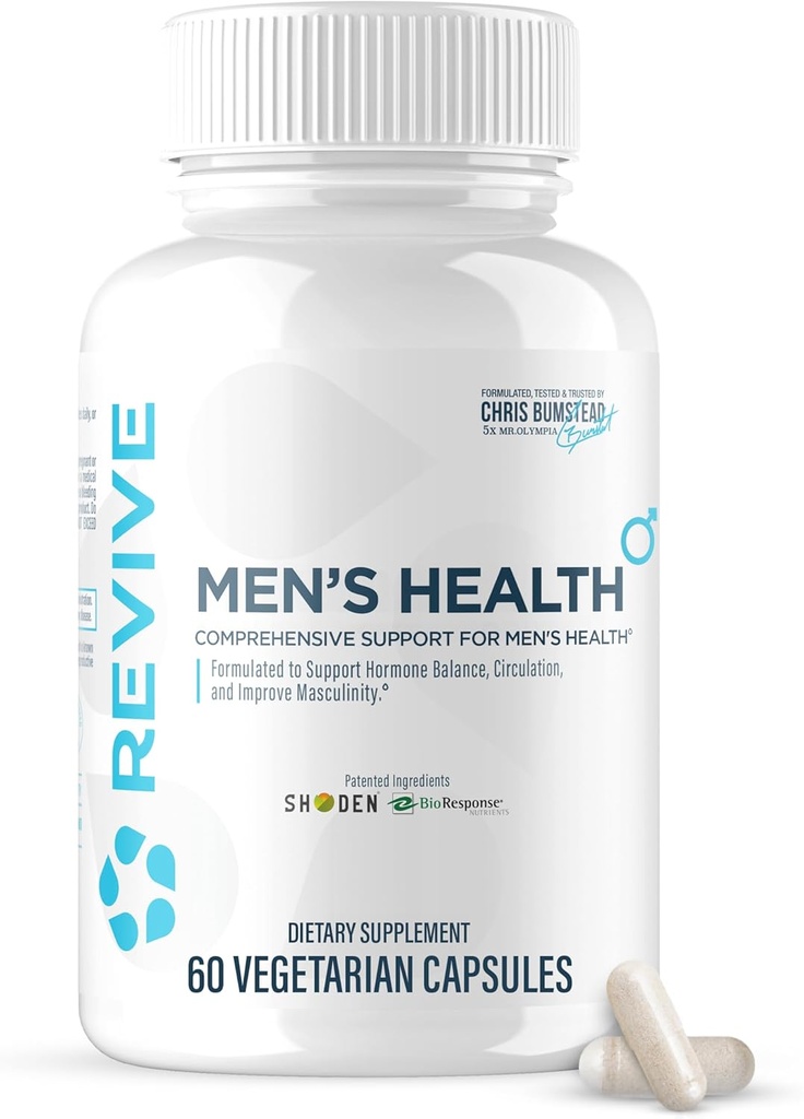 Revive MD DIM Suplemento para Hombres – apoya el equilibrio hormonal, la salud sexual masculina y de próstata – saludable testosterona " Estrógeno Niveles con Ashwagandha " Green Tea (60 cápsulas vegetarianas, 30 servicios)