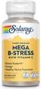 SOLARAY Mega Vitamina B-Stress, Complejo de vitamina B de liberación oportuna con 1000 mg de vitamina C para estrés, energía, células rojas de sangre &amp; soporte inmunológico, 60 días de garantía, Vegan, 20 piezas, 60 VegCaps
