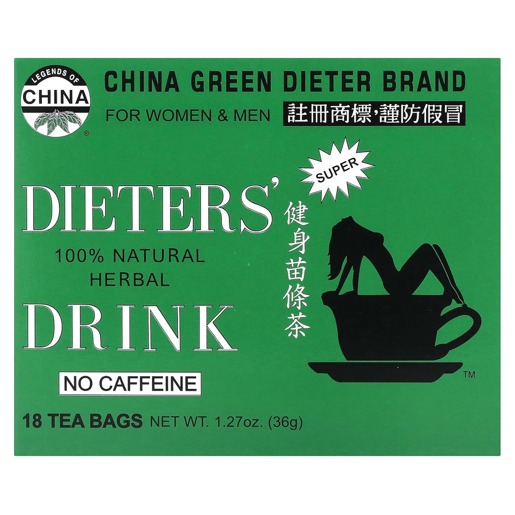 Bebida 100% natural de hierbas, sin cafeína, 18 bolsas de té, 1,27 oz (36 g)