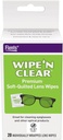 Flents Lens Wipes, Wipe 'N Clear, 20 Conde, Pre-Moistened, Streak-Free, Caja fuerte para los cristales, Anti-Fog, Limpieza suave, Visión clara, Ganado individualmente para la comodidad de viaje, hecho en los EE.UU.