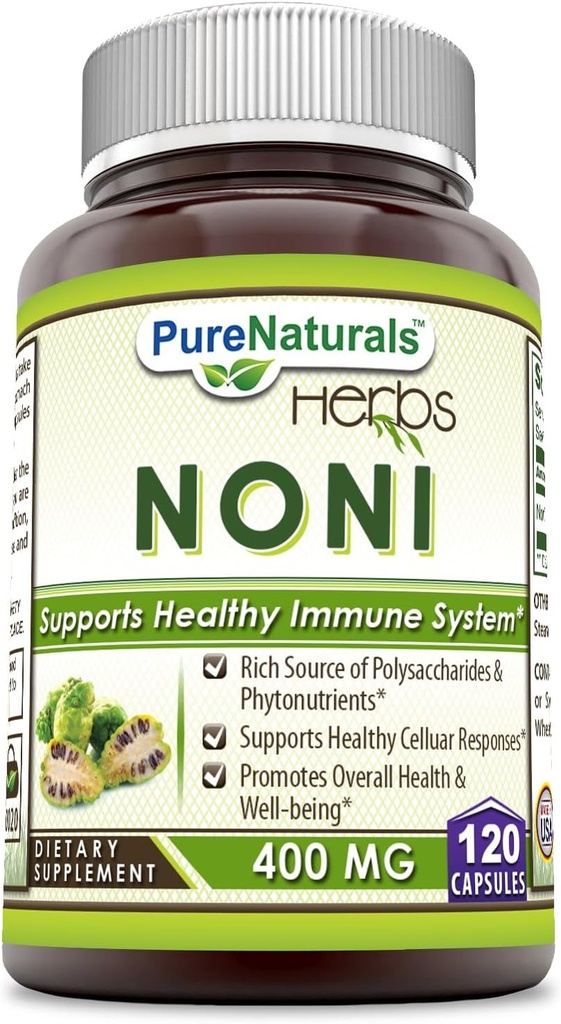 Naturales puros Noni - 400mg cápsulas - 120 cápsulas