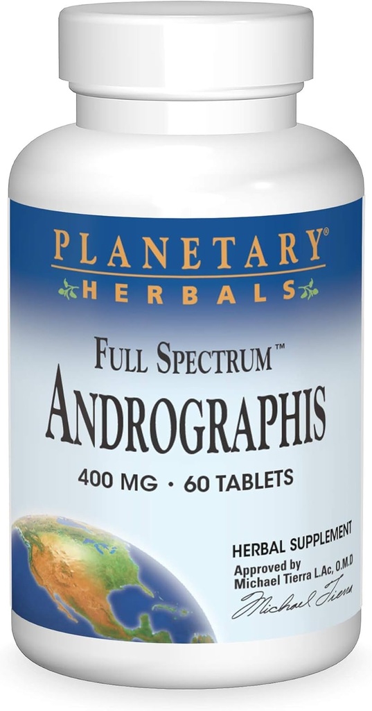 Herbals planetarios Full Spectrum Andrographis 400mg - Herb ayurvédico - 60 Tabletas