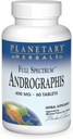 Herbals planetarios Full Spectrum Andrographis 400mg - Herb ayurvédico - 60 Tabletas