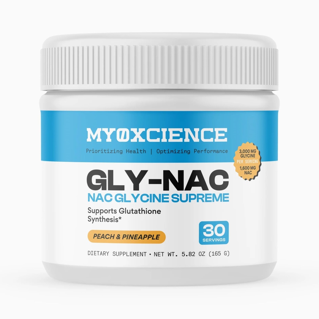 MYOXCIENCE NAC Glycine Supreme ← N-Acetyl-L-Cysteine, Glycine y Taurine Combination (Natural Peach and Pineapple Flavor) (30 Servings)