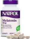 Natrol Melatonina 3 mg, Suplemento dietético para el descanso, suplementos de sueño para adultos, 60 tabletas de melatonina, 60 días de suministro