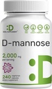 DEAL SUPPLEMENT D Mannose 500mg Capsules (2.000mg Por Serving), 240 píldoras vegetarianas – Forma rápida y efectiva del agua – Extra Strength Urinary Tract (UTI) Health Support – Non-GMO, Vegan Friendly