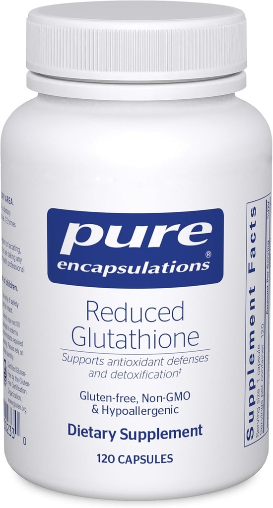 Pure Encapsulations Reduced Glutathione peru Hypoallergenic Antioxidant Supplement to Support Liver and Cell Health* TEN 120 Capsules
