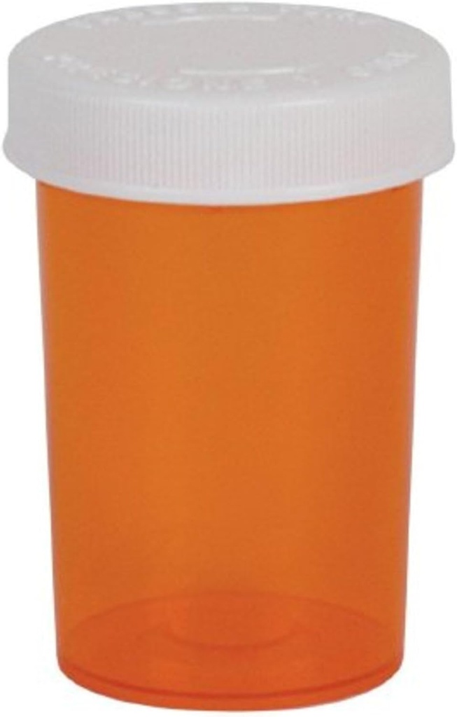 Píldora de Dosis Ezy, Medicina, Vitamina Container & Vial, 20 Dram Storage, Child-Resistant Cap (Caso de 180)