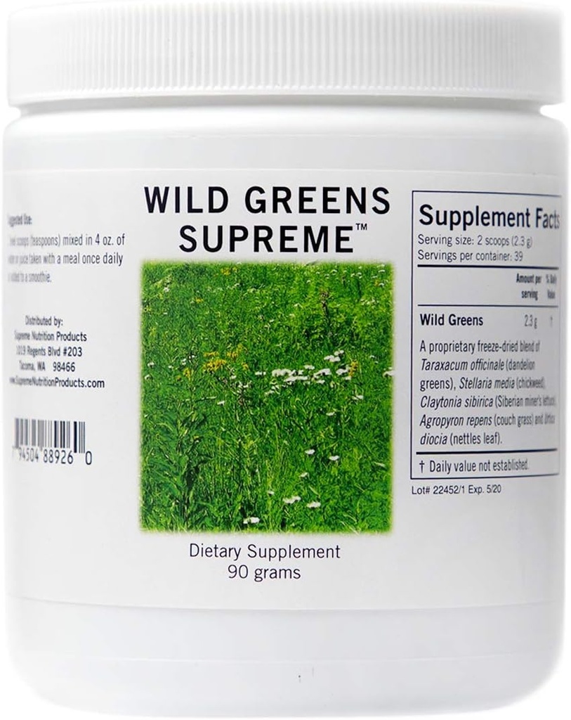 Alta Nutrición Verdes Salvajes Supremos, Puro 90 Gramos Combinación Herbal Polvo