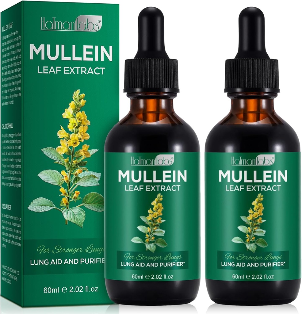 Mullein Leaf Extract Mullein Leaf Extract for Lungs Mullein Drops Mullein Leaf Lung Cleanse Suplemento 4.04 Fl.Oz
