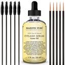 Majestic Pure Castor Oil Eyelash Serum - con Apple & Argan Stem Cells - Eyelash Growth Serum para pestañas más gruesas, cejas " Pelo - Free Set of Mascara Brush " Eyeliner Applicator - 1 fl oz