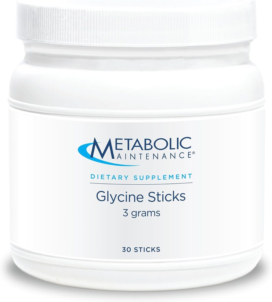 Mantenimiento metabólico Glycine Sticks - Suplemento de Aminoácidos para apoyar la reparación de cartílagos, Circadian Rhythm, " Neurological Function - On The Go Glycine Powder Doses (30 conteo)