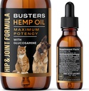 Busters Hip and Joint Hemp Oil Fórmula enriquecida con Glucosamine, Pain Relief for Dogs and Pets, Artritis y Advanced Mobility Support