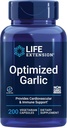 Extensión de la vida Ajo optimizado, cápsulas estandarizadas para la salud del corazón, soporte inmunológico, desintoxicación celular y función plaqueta sana, libre de gluten, no GMO, vegetariano, 200 cápsulas
