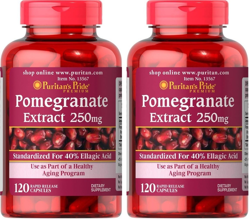 Puritan's Pride Pomegranate Extract, 250 Mg, 120 Conde (Pack of 2)