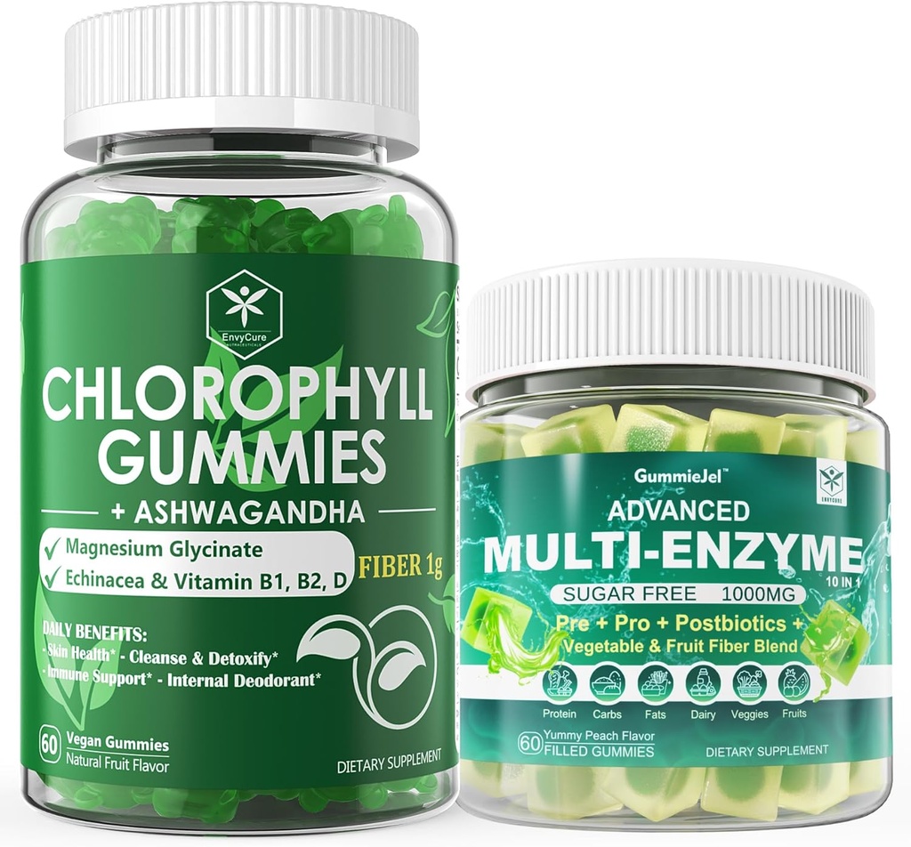Digestive Enzymes Gummies " Chlorophyll Fiber Gummies Bundle