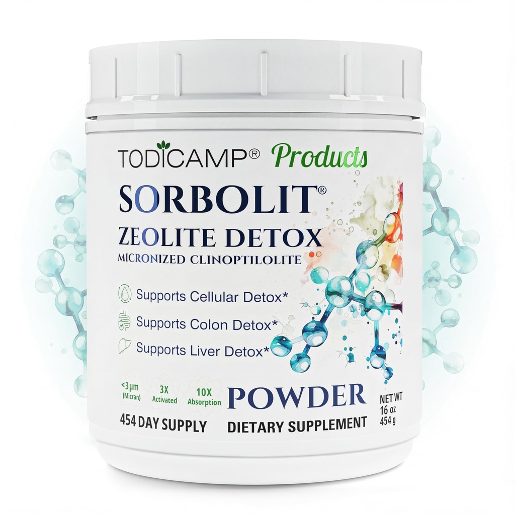 TODICAMP Zeolite Detox Sorbolit - Zeolite Binder Supplement for Full Body Detox - Gut Cleanse, Cellular and Liver Detox (1 Pound (Pack of 1))