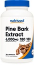Nutricost Pine Bark Extract 6000mg Equivalente (a partir de 300 mg de 20:1 Extracto), 180 cápsulas, estandarizadas para contener 95% Proanthocyanidins - Vegetariano, No GMO y Gluten Free