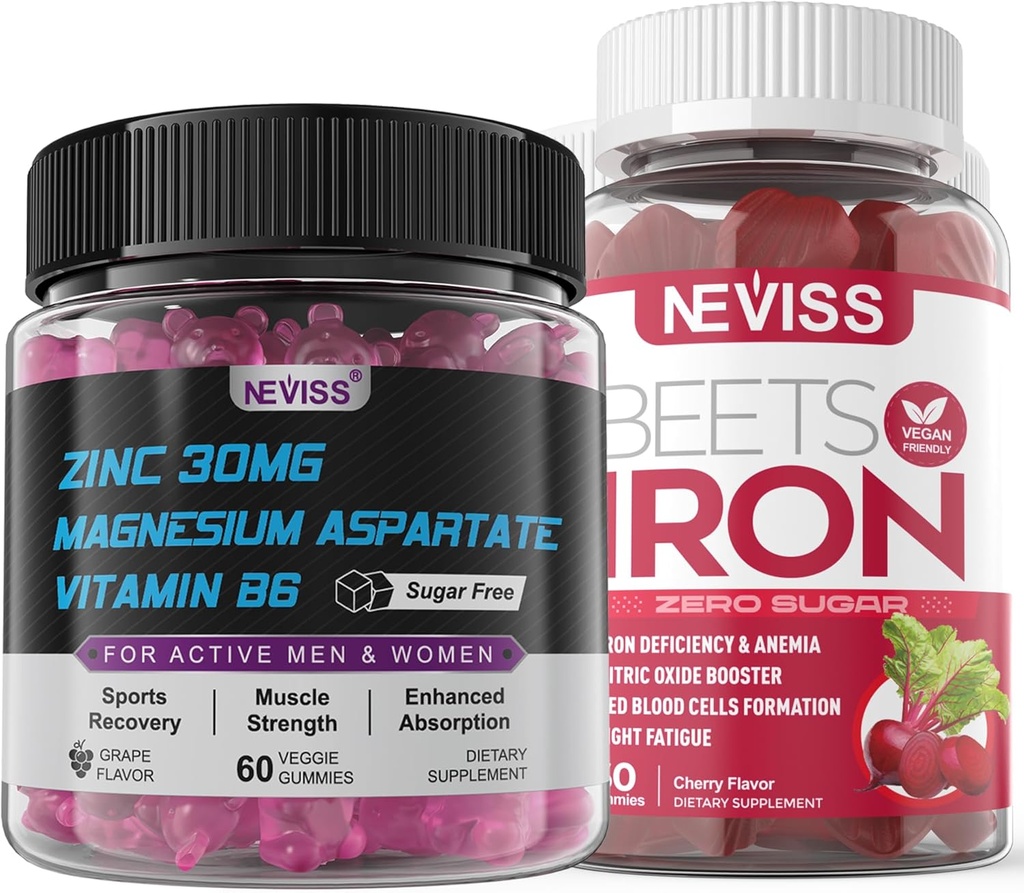 Iron Gummies with Zinc and Magnesium Supplement