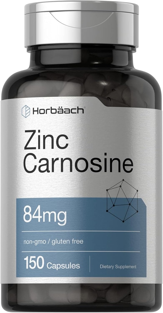 Horbäach Zinc Carnosine Suplemento Silencio 84mg per Capsule Silencio 150 Conde Silencio No GMO &amp; Gluten Gratis