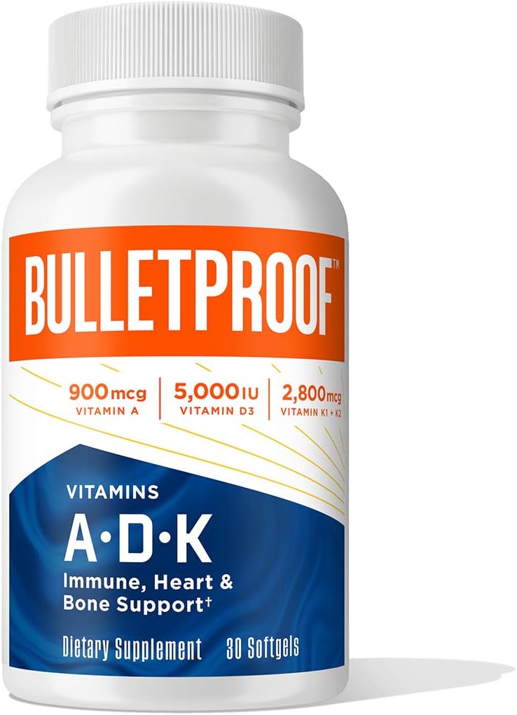 Vitaminas a prueba de toro A-D-K Softgels, 30 Cuenta, Suplemento para el corazón, la salud de los huesos y el apoyo inmunitario