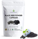Elemento Cósmico 100% Pure Black Seed Powder Capsules Orgánico - Vegan Nigella Sativa 450mg Negro Cumin Semillas por Serving for Health - 120 Capsules