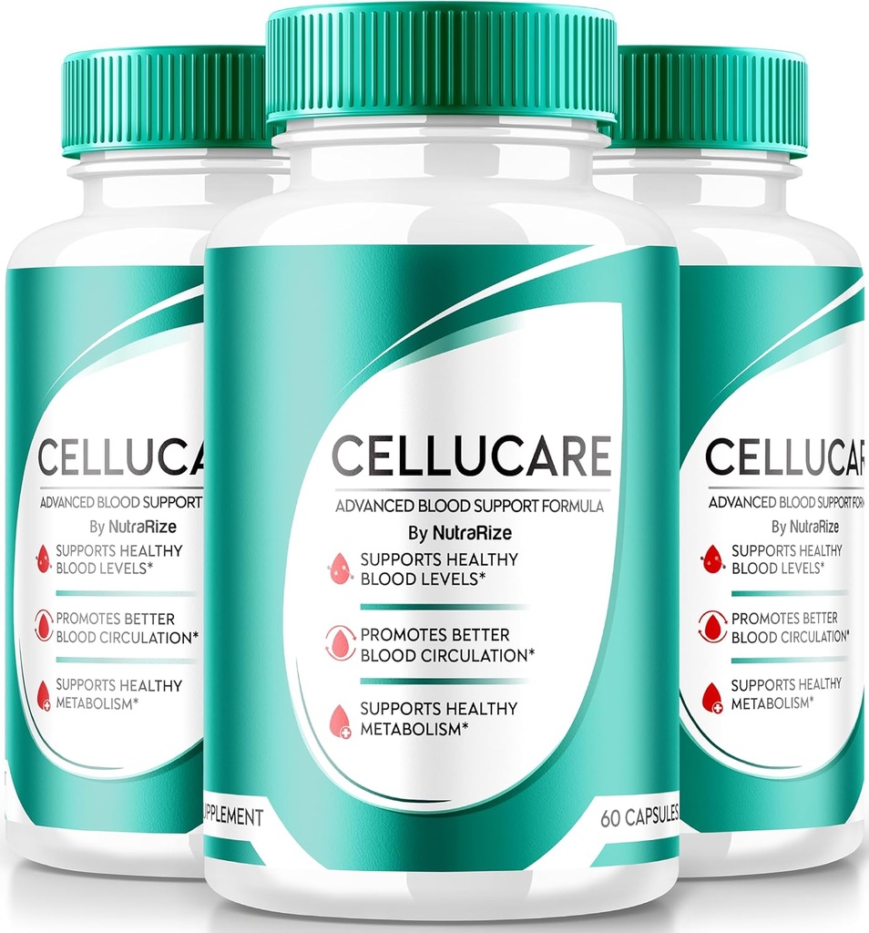 (Pack of 3) Celucare Capsules, The Powerful Blood Support, Maximum Power Formula for Maintaning Healthy Levels, All Natural Pills to Improve Health, Cellu Care Tablets Reviews (180 cápsulas)