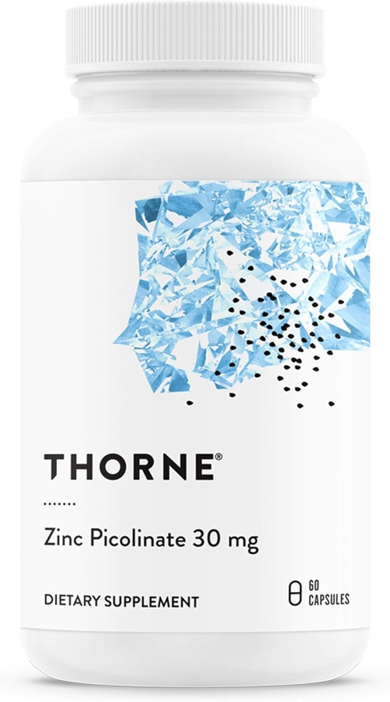THORNE - Zinc Picolinate 30 mg - Well-Absorbed Zinc Supplement for Growth and Immune Function* - 60 cápsulas