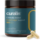 Curalin Blood Sugar Complex Suplemento  9 Natural Herbs, Cinnamon, Turmeric, Gymnema Sylvestre, Bitter Melon ¦ Support Balanced Sugar, Metabolism & Energy, Curb Cravings  180 Capsules