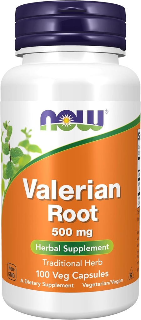 AHORA Suplementos, Valeriana Root (Valeriana officinalis) 500 mg, Suplemento Herbal, 100 cápsulas Veg