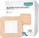 Dimora Silicona Foam Dressing with Border 20 Pack Adhesivo 4"x4" A prueba de agua Bandage para el cuidado de heridas
