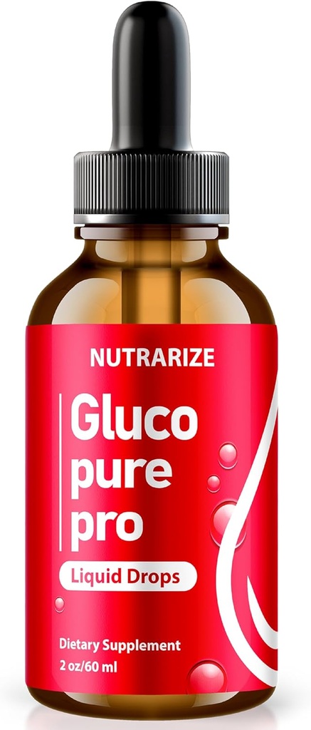 NutraRize Glucopure Pro Drops, Fórmula oficial para apoyar niveles saludables y estables, suplemento de sangre premium para salud y bienestar generales, Gluco Pure Pro Gotas Reseñas (30 Servimientos)