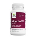 Terry Naturally Vitamin D3 - Bone Health & Bone Strength Supplement - Dietary Supplement for Immune System & Brain Support - 5,000 IU Vitamin D Tablets with Mixed Berry Flavor - 90 Chewable Tablets