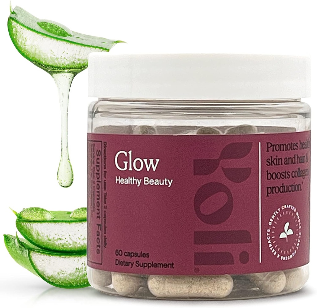 Yoli® Glow Biotin &amp; Collagen Supplements – Hair, Skin & Nails Formula – Daily Multivitamin for Women with Essential Vitamins & Minerals – 60 cápsulas