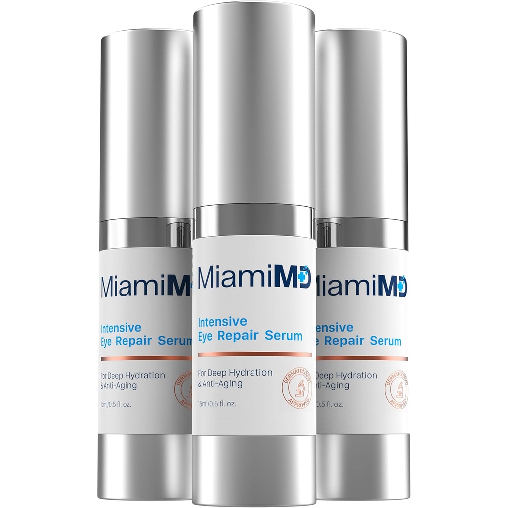 Serum de ojos (15ml) Tratamiento bajo ojo para círculos oscuros, bolsas de hoja de cuervo - Suero para todo tipo de piel - Crema anti envejecimiento bajo ojo - Reducir la aptitud - Para el uso del tiempo nocturno - 3 PACK