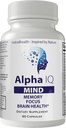 Alpha IQ Mind Brain Focus Memory Health Pro Mind Complex Mind Tech Nootropic Original by Nutra4health Mindtech Brain Booster Suplemento 60 cápsulas