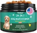 Perro Multivitamínico Vitaminas Chewable para Perros con Glucosamina Condroitina Multivitamínicos Cerdos Piel Trucos Coat Skin Coat Heart Health Pet Hip &amp; Joint Support Suplementos for Dog Immunity Mobility Energy