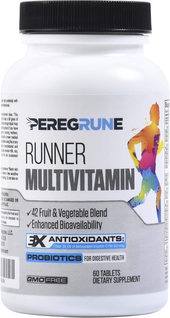 Runner Multivitamin – Vitamina con Antioxidantes para la recuperación de salud/renuncia – Complejo B completo para la resistencia, la energía – Probióticos, Alimentos completos – Suplementos de Correción certificados
