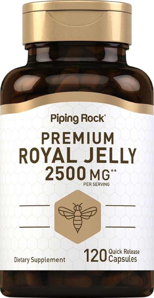 Piping Rock Royal Jelly Capsules 2500 mg Silencio 120 Conde ← Non-GMO, Gluten Free Supplement