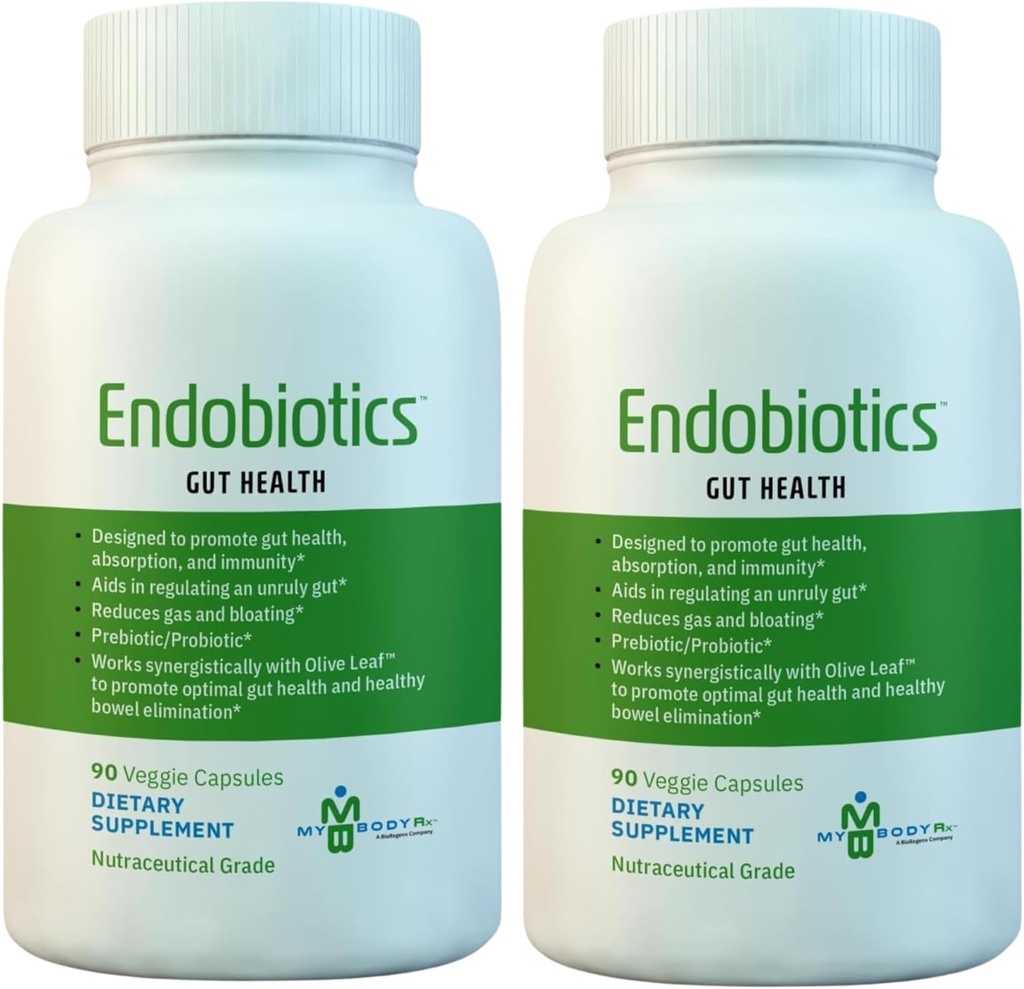 Endobiotics Gut Support Suplemento - Rich Blend of Eight Beneficial Bacterias for Optimal Digestive Health-90 Capsules 2pk