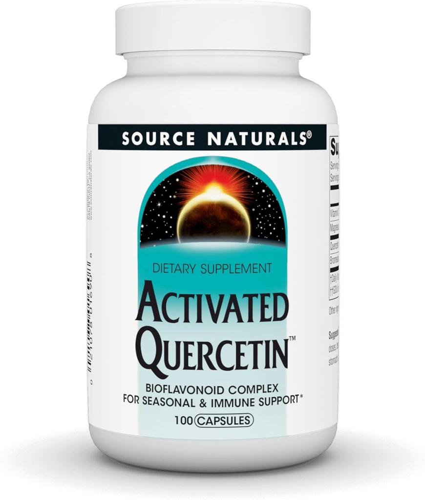 Fuente Naturales Activado Quercetina, Complejo Bioflavanoide, para la Temporada &amp; Soporte Inmunitario* - 100 cápsulas