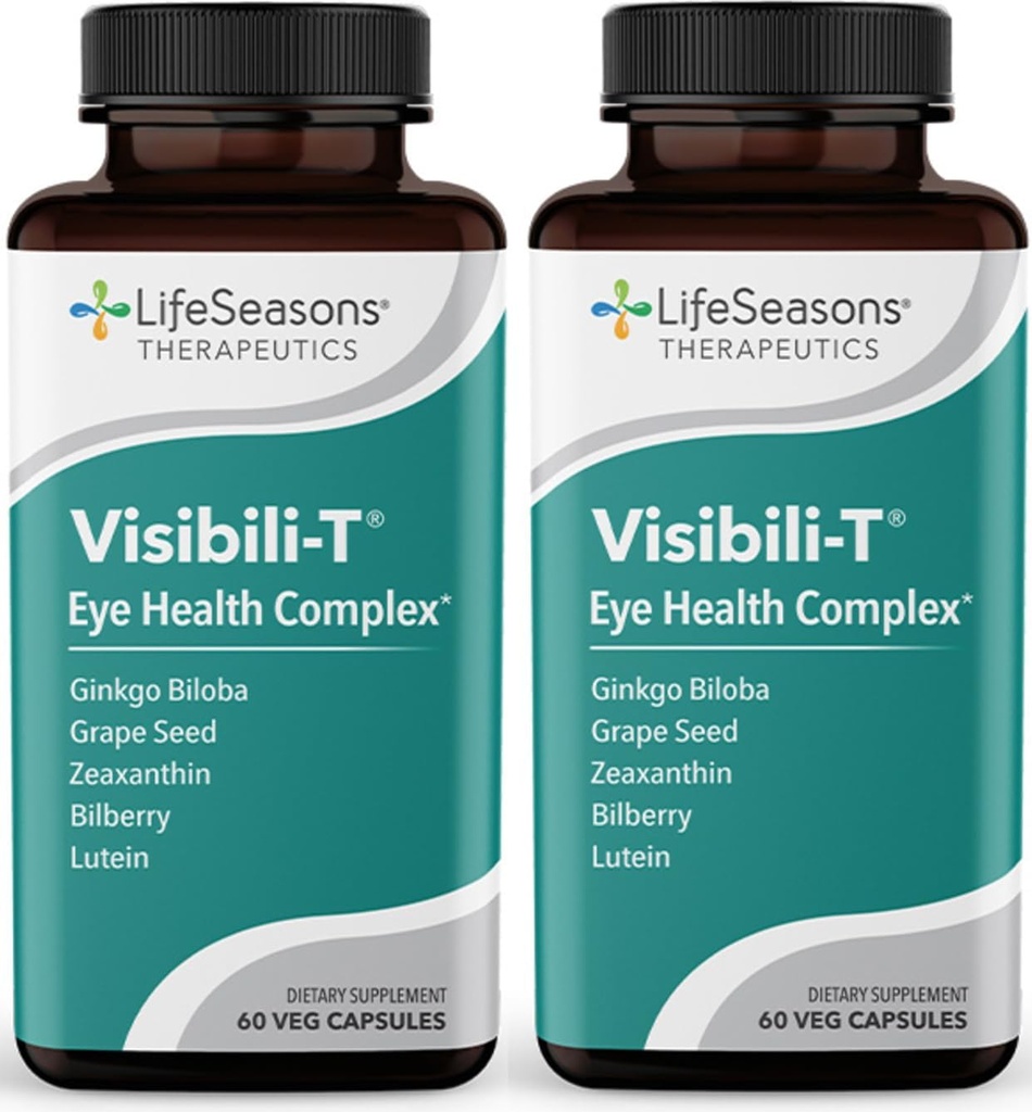 Visibili-T - Suplemento de vitamina para la salud de los ojos &amp; Visión Soporte - Carrot Root, cromo, mora, Ginkgo Biloba, Grape Seed Extract, Lycopene, Vitamina A, Lutein &amp; Zeaxanthin - 60 cápsulas (Pack of 2)